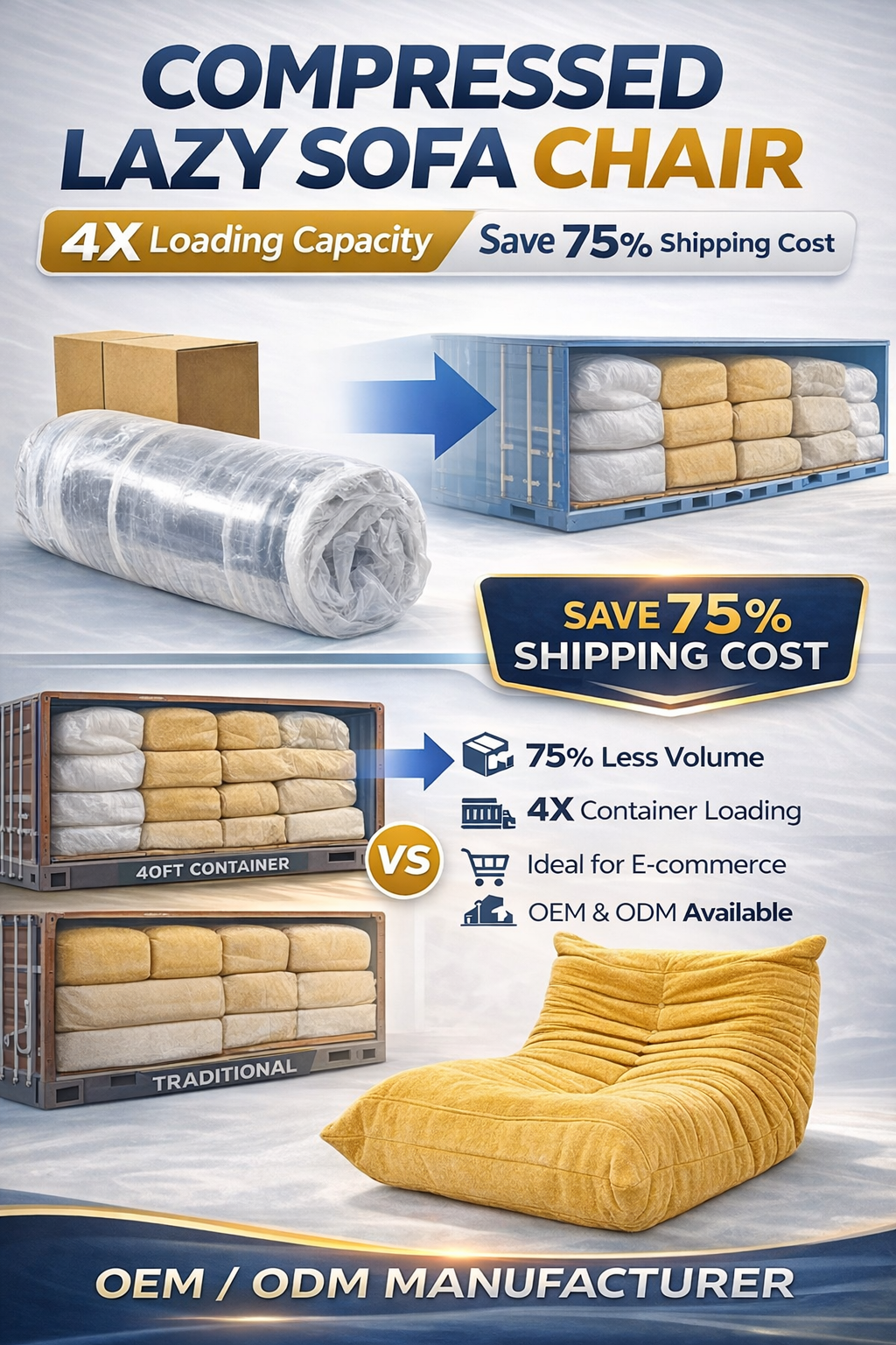 Reliable compressed sofa in a box for wholesale furniture buyers